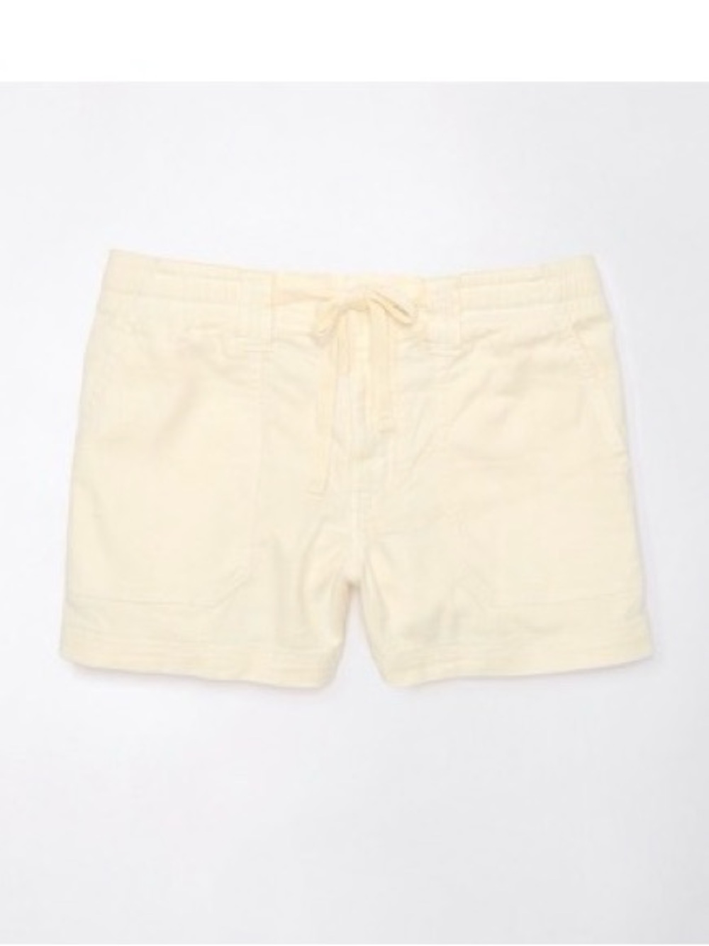 American Eagle Dreamy Drape Linen Blend Shorts - Cream